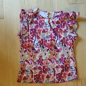 Floral Ruffle Sleeve Blouse